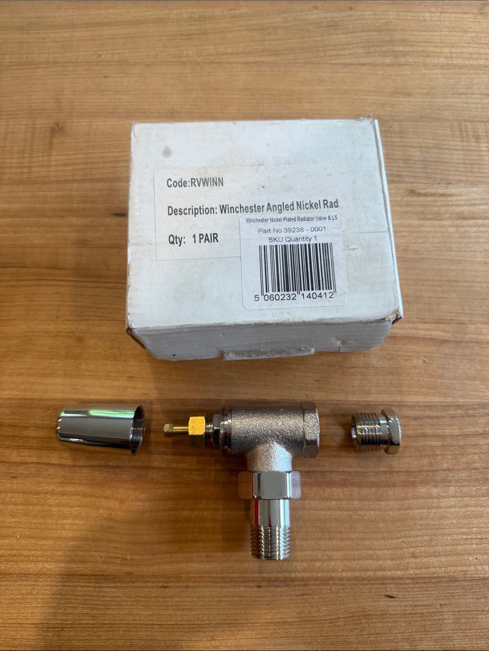 Winchester Angled Nickel Radiator Valve - Nickel Finish